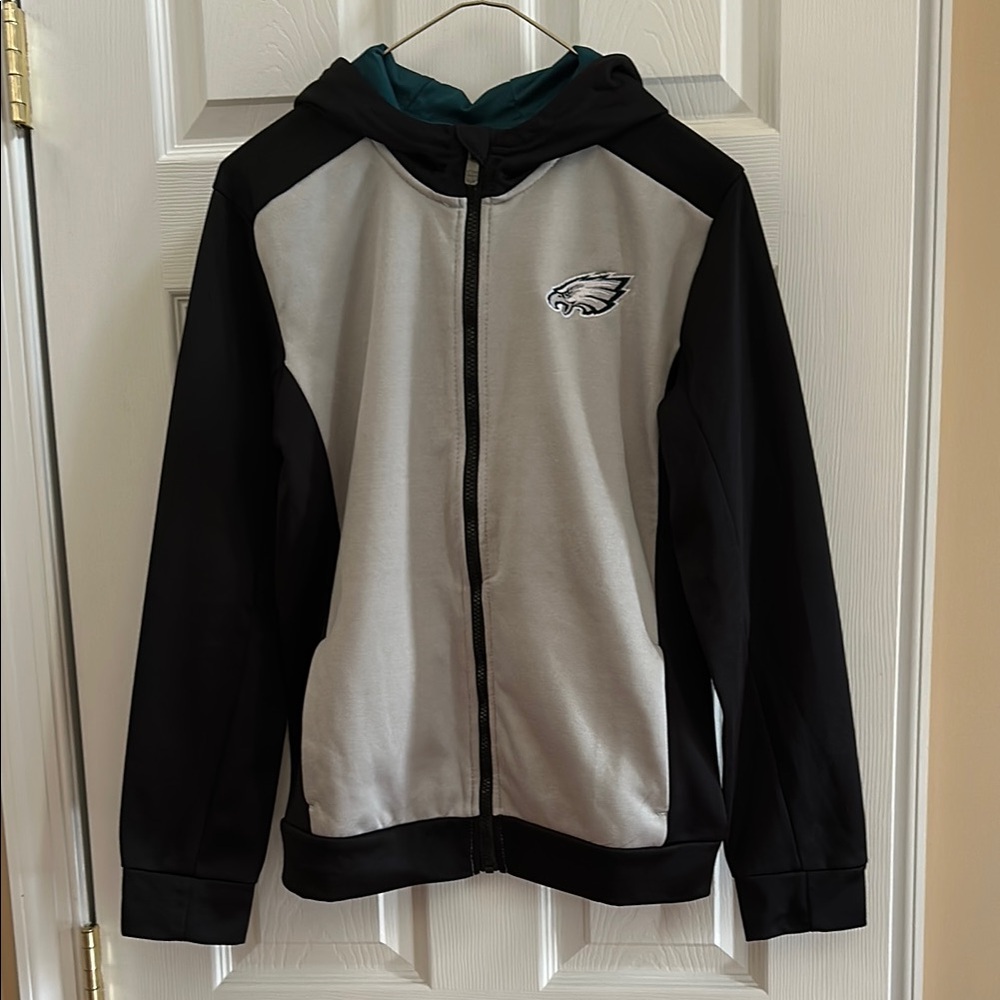 Philadelphia Eagles embroidered Kids Black and Gray Hoodie with pockets